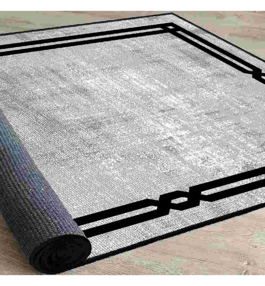 Carpet, Grey, Black, 100% Cotton, 100 x 300 cm
