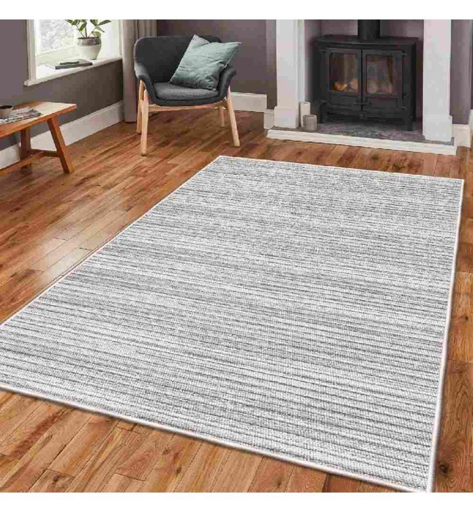 Carpet, Beige, Grey, 100% Cotton, 120 x 180 cm