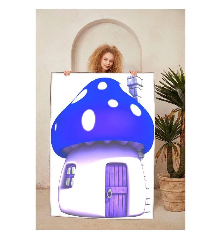 Carpet, White, Purple, 100% Cotton, 80 x 150 cm