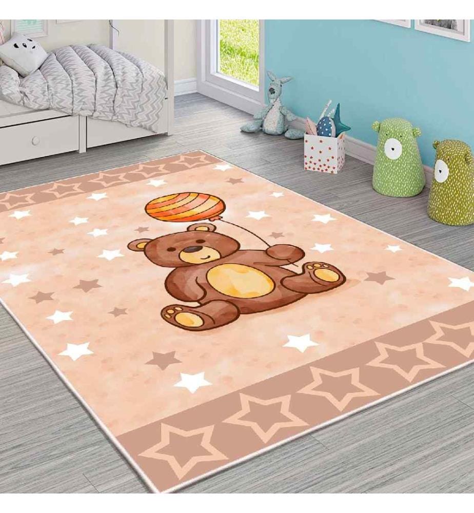 Carpet, White, Salmon, Mink, Brown, 100% Cotton, 100 x 200 cm