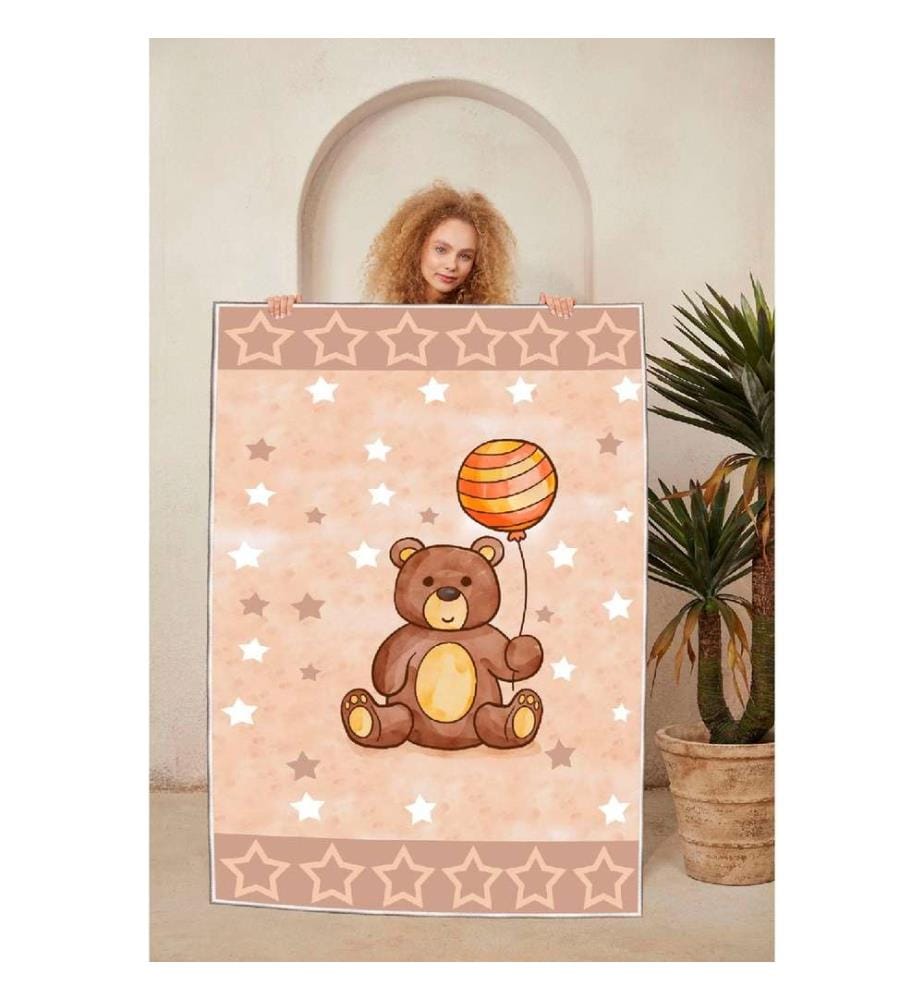 Carpet, White, Salmon, Mink, Brown, 100% Cotton, 100 x 200 cm