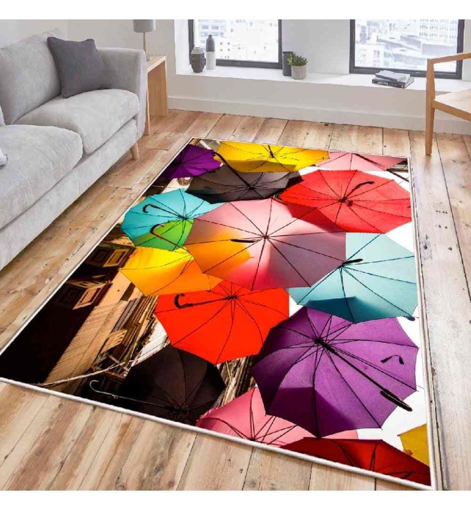 Carpet, Red, Pink, Yellow, Blue, Brown, 100% Cotton, 80 x 300 cm