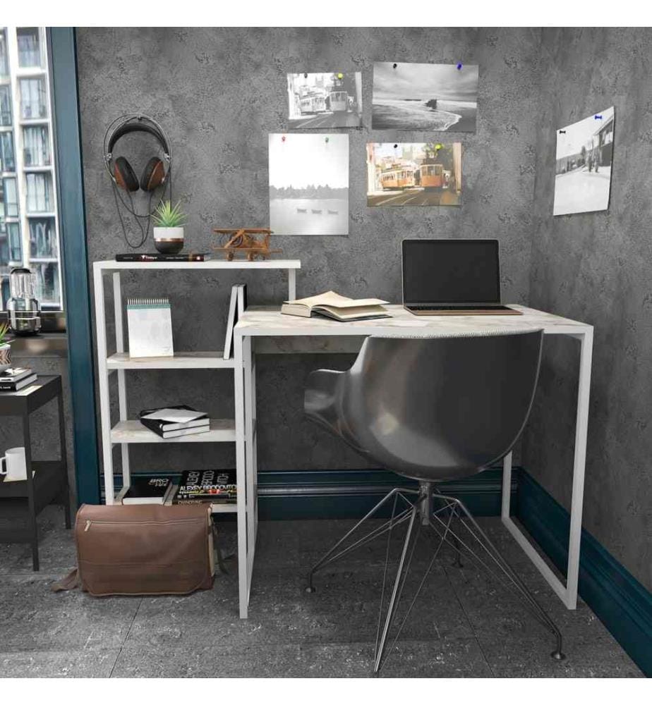 Study Desk, White, Melamine Coated Particle Board