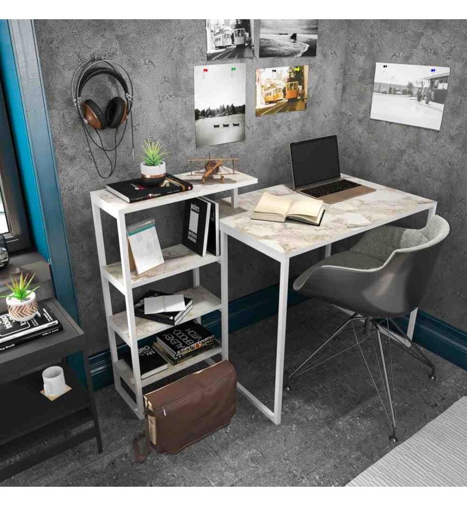 Study Desk, White, Melamine Coated Particle Board