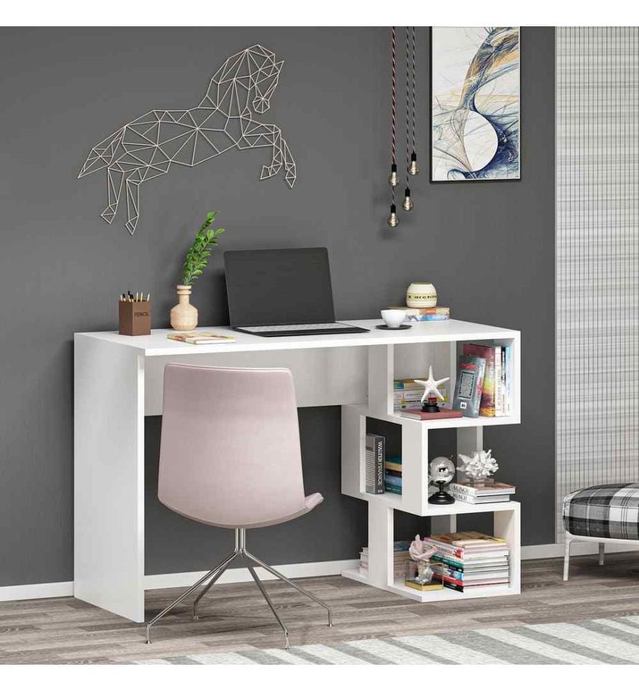 Study Desk, White, Melamine Coated Particle Board