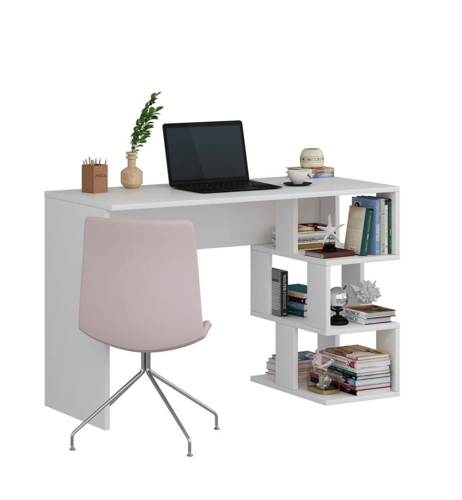 Study Desk, White, Melamine Coated Particle Board