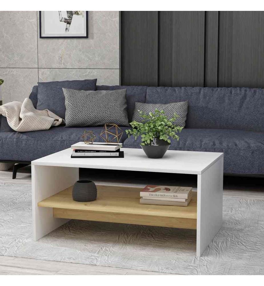 Couchtisch, Eiche White Sapphire, Melaminbeschichtete Spanplatte
