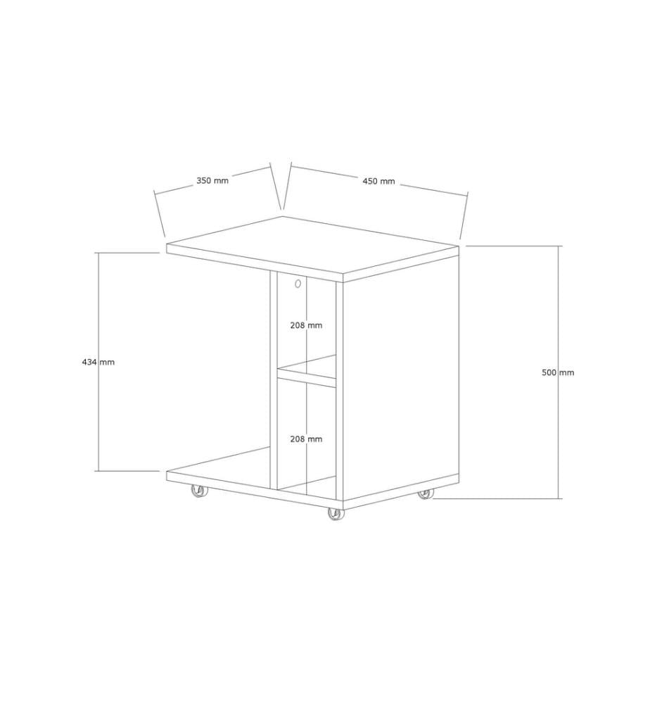 Side Table, Sapphire, Melamine Coated Particle Board