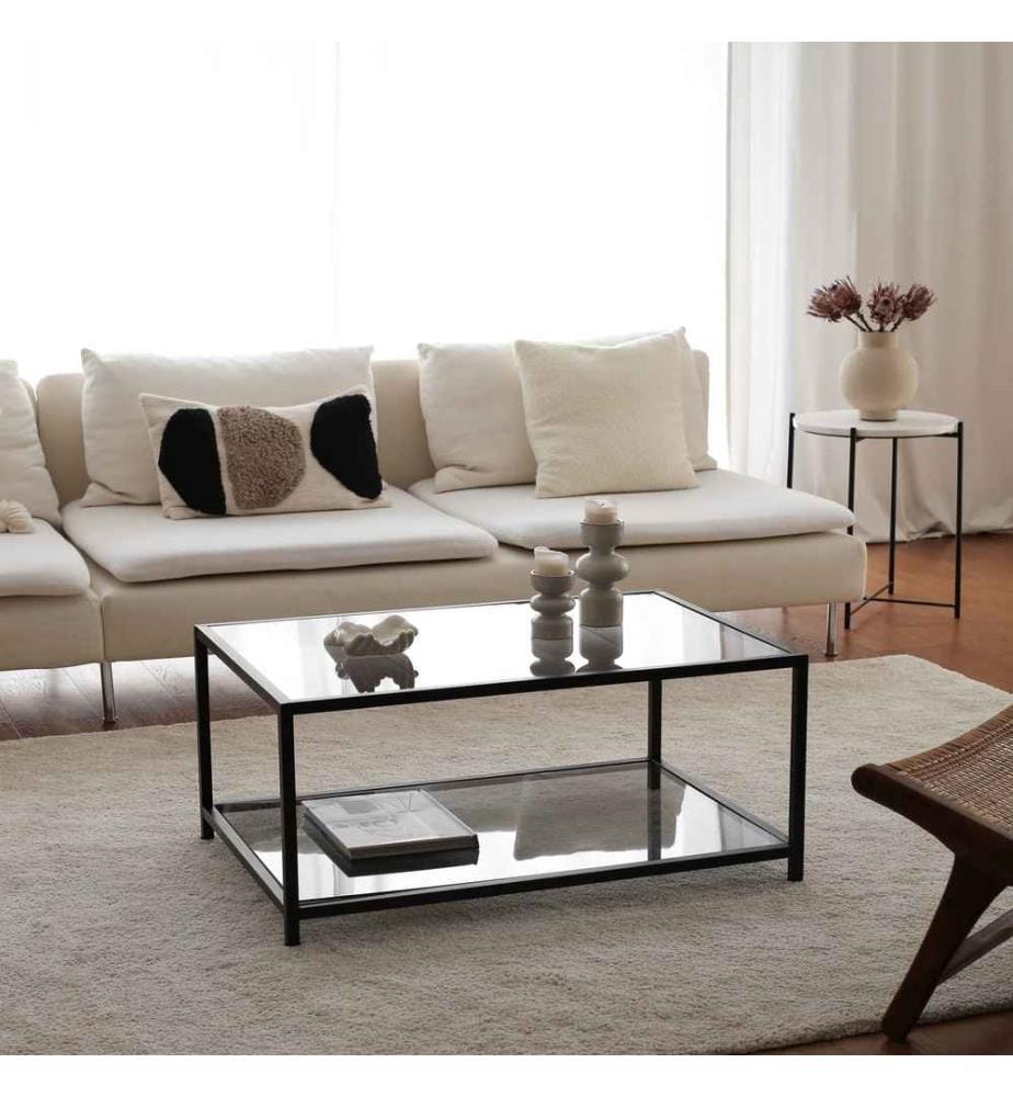 Table basse, Fume Black, verre trempé