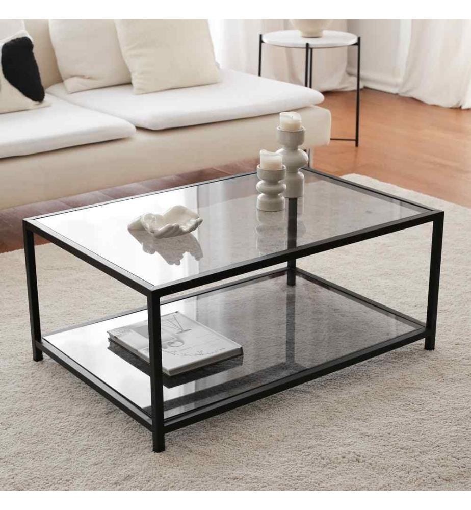 Table basse, Fume Black, verre trempé