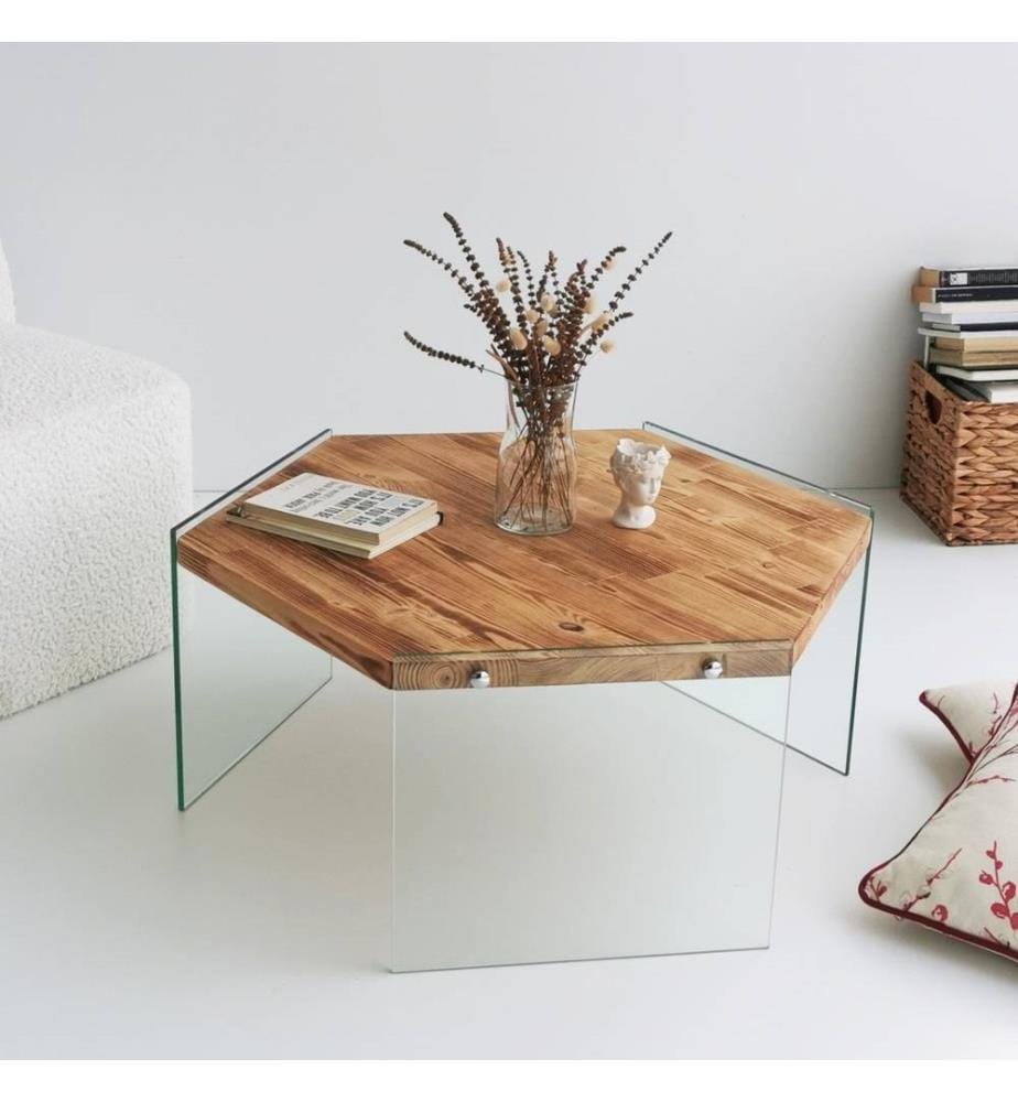 Coffee Table, Oak, Pine Solid Wood