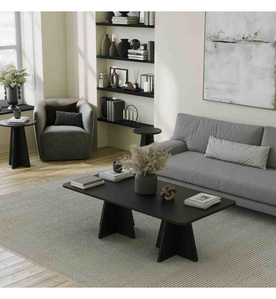 Table basse, noir, panneau de particules mélaminé
