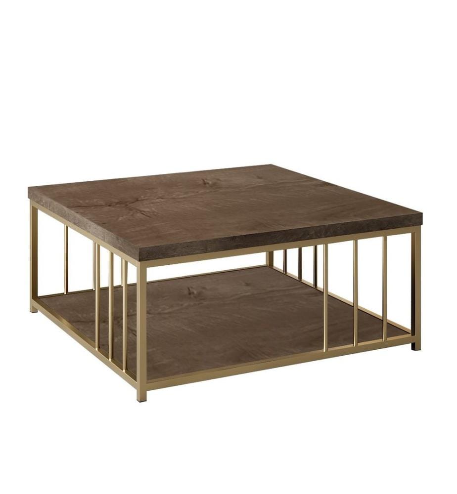 Table basse, noyer doré, panneau de particules mélaminé