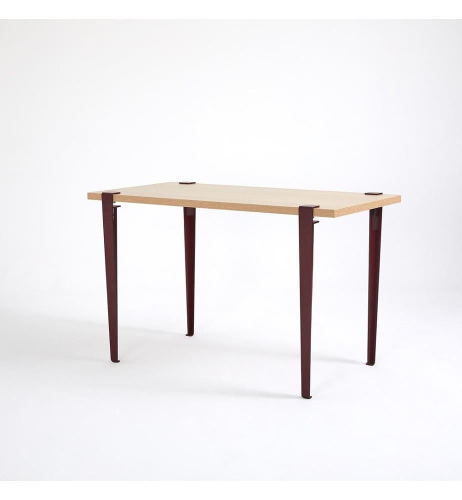 Tavolo da pranzo, legno borgogna, pannello in particelle rivestito in melamina