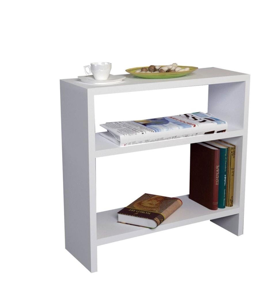 Table d'appoint, blanc, panneau de particules mélaminé