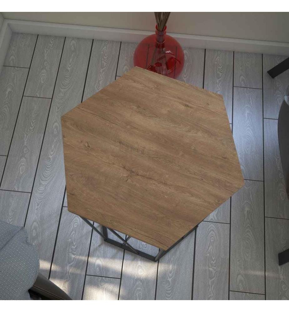 Table d'appoint, chêne foncé noir, panneau de particules mélaminé