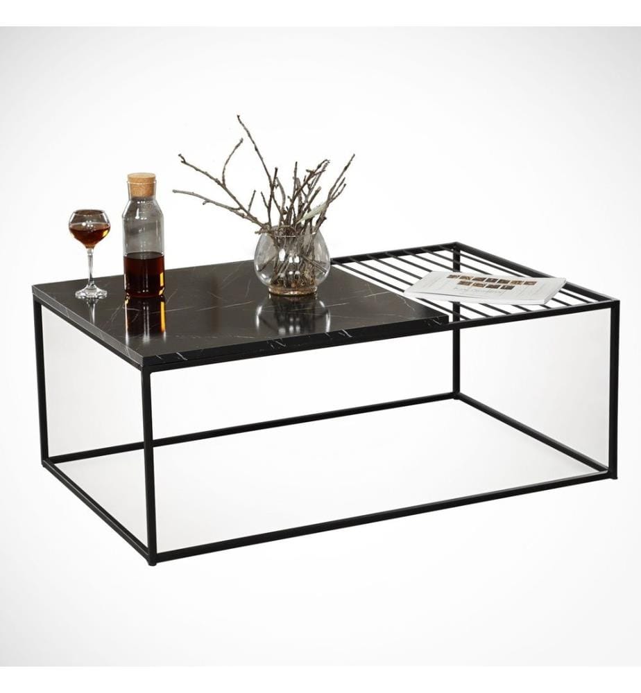 Coffee Table, Black White, Melamine Coated Particle Board