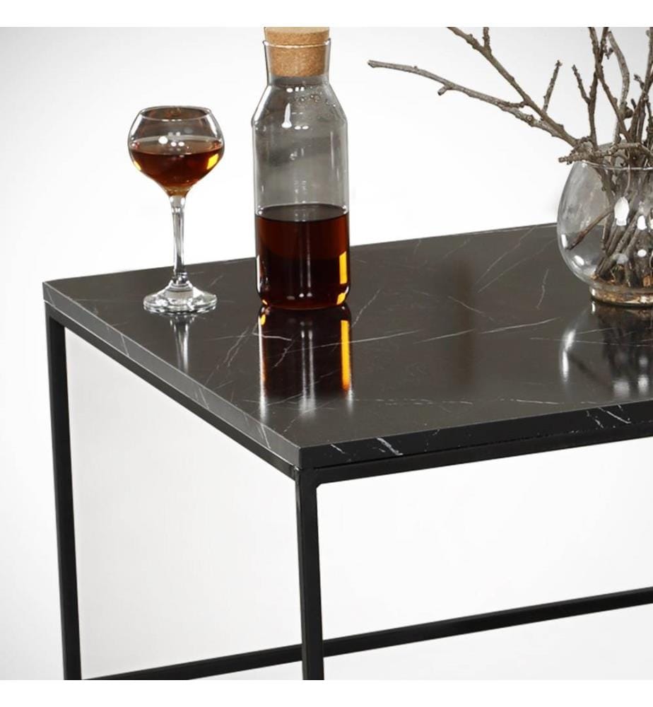 Coffee Table, Black White, Melamine Coated Particle Board