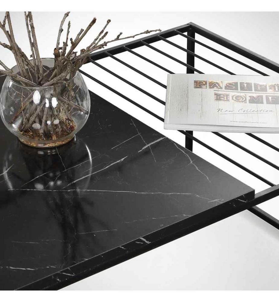 Coffee Table, Black White, Melamine Coated Particle Board