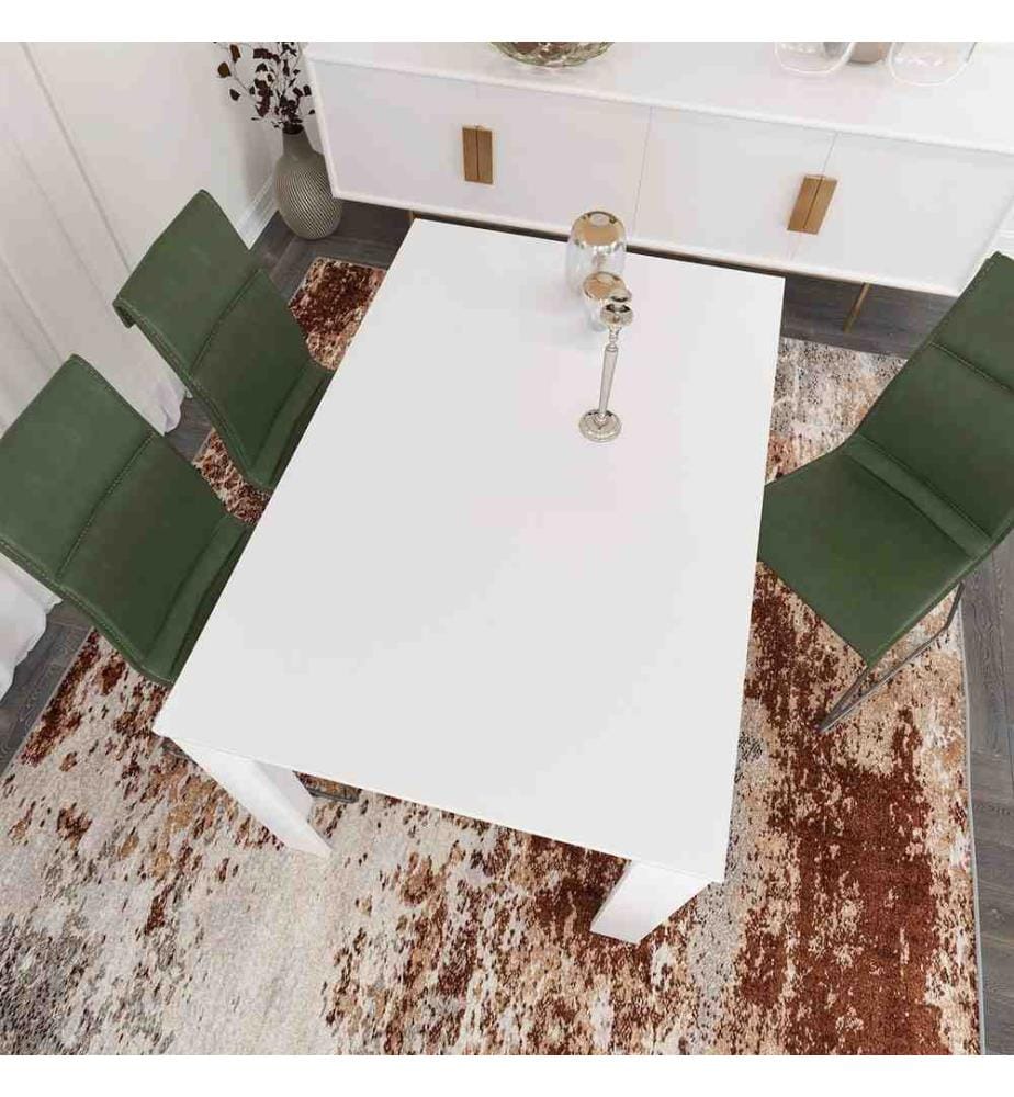 Dining Table, White, Melamine Coated Particle Board