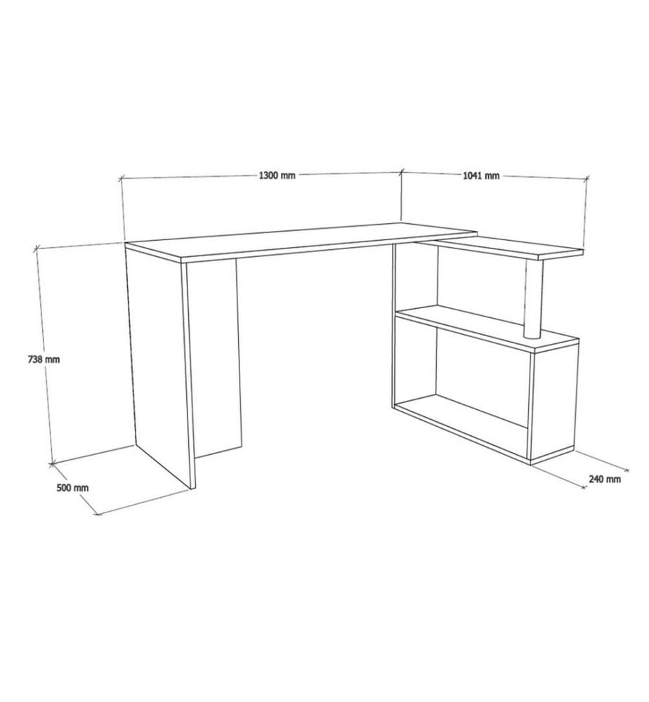 Bureau d'étude, noyer, panneau de particules mélaminé