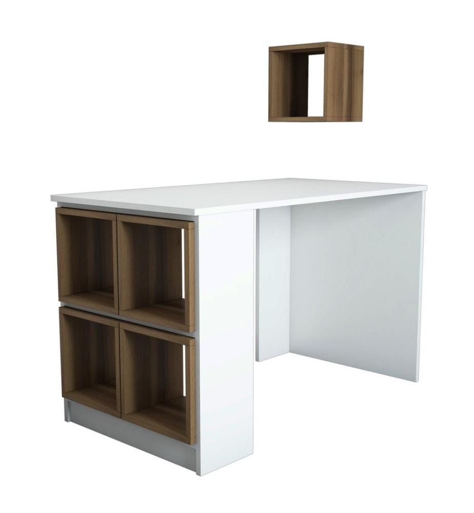 Bureau d'étude, noyer blanc, panneau de particules mélaminé