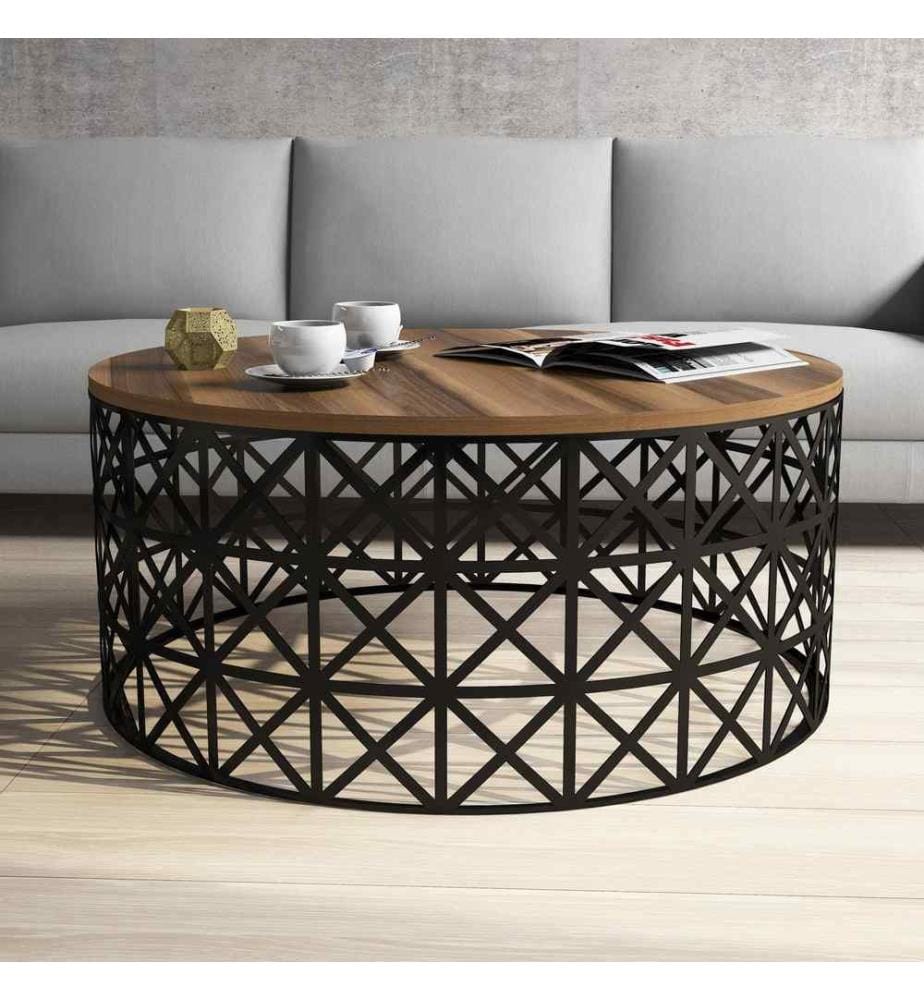 Coffee Table, Walnut Black, Melamine Coated Particle Board