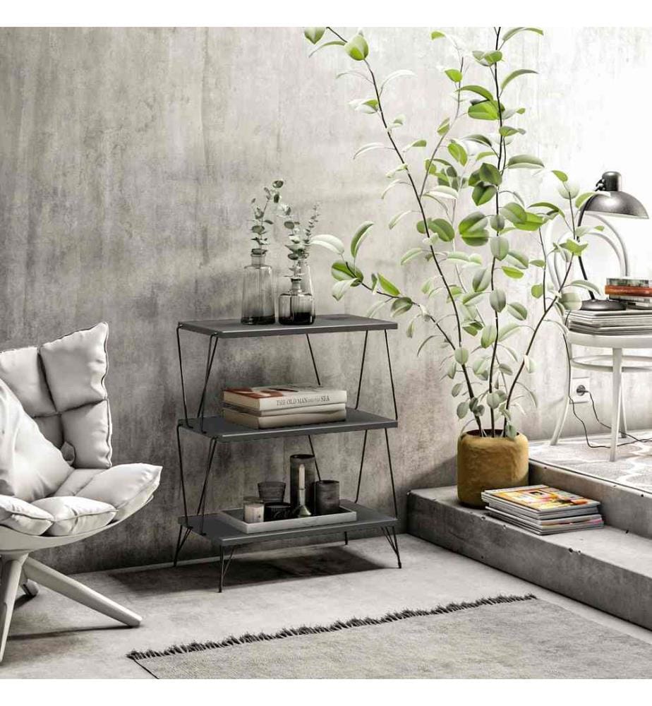 Side Table, Anthracite, Melamine Coated Particle Board