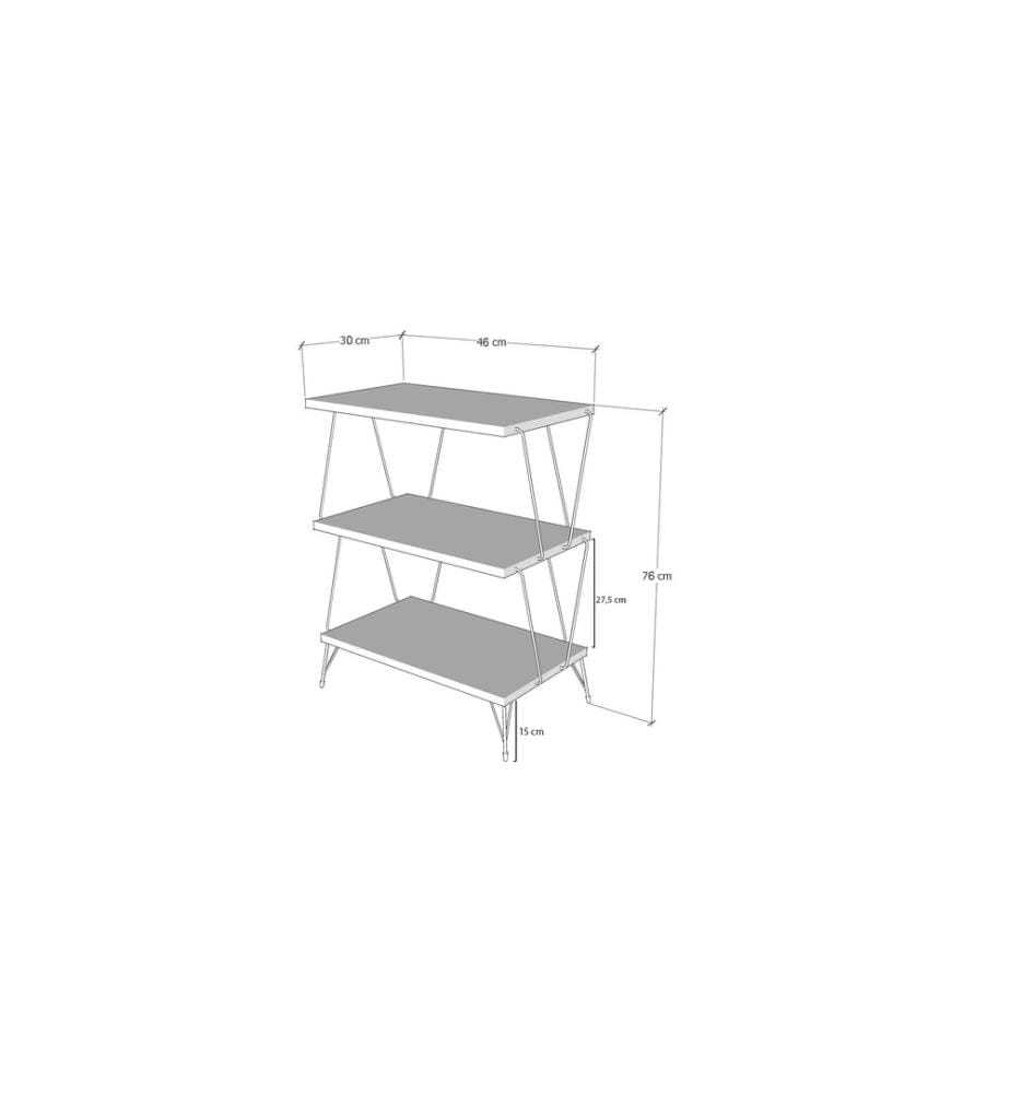 Side Table, Anthracite, Melamine Coated Particle Board