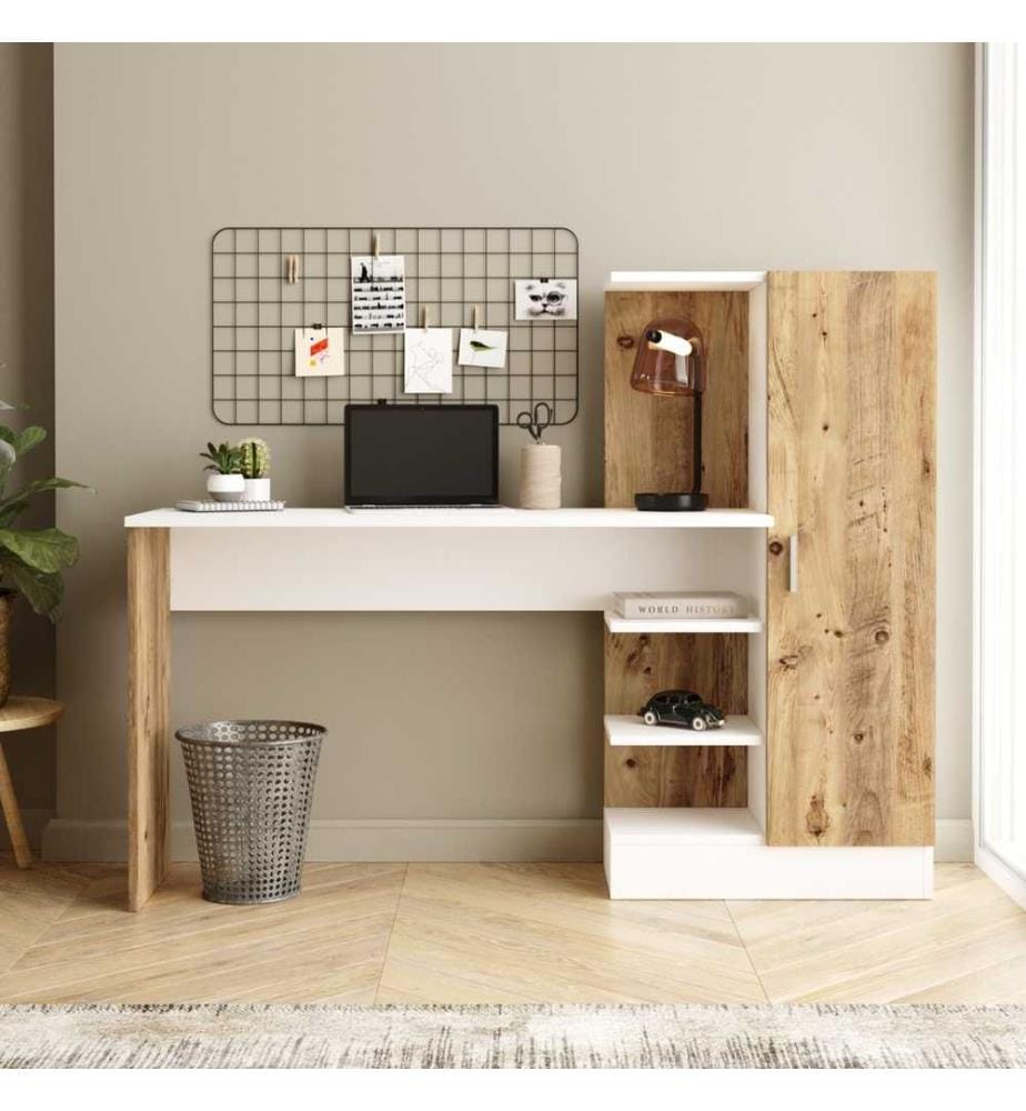 Bureau d'étude, pin atlantique blanc, panneau de particules mélaminé