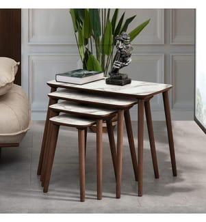 Satztische, 4 Stück, weiss, 100 % MDF