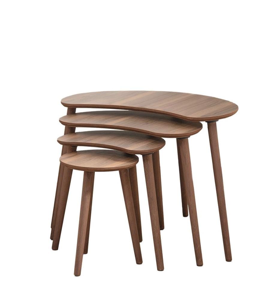 Nesting Table, 4 Pieces, Walnut, 100% MDF