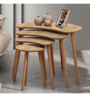 Satztisch, 4-teilig, Eiche, 100 % MDF