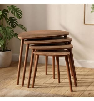 Satztisch, 4-teilig, Walnuss, 100 % MDF