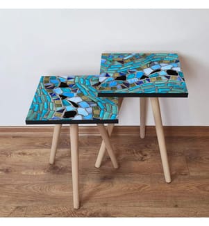 Tavolino da nido , 2 Pezzi, Multicolore, 100% MDF