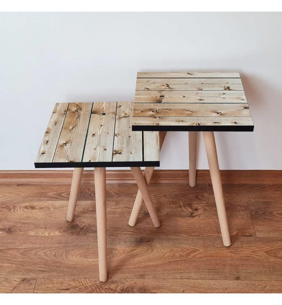 Tavolino da nido , 2 Pezzi, Beige, 100% MDF