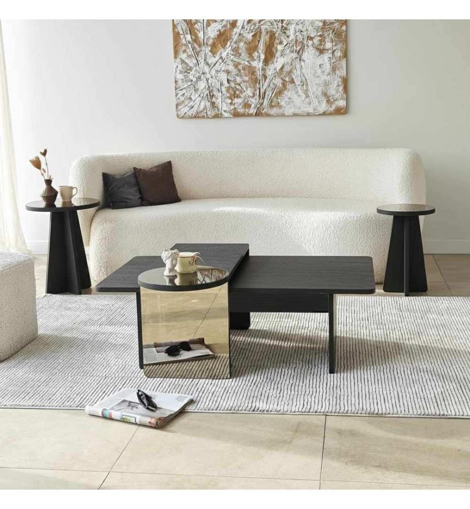 Nesting Table, 4 Pieces, Black, Bronze, 100% MELAMINE COATED CHIPBOARD