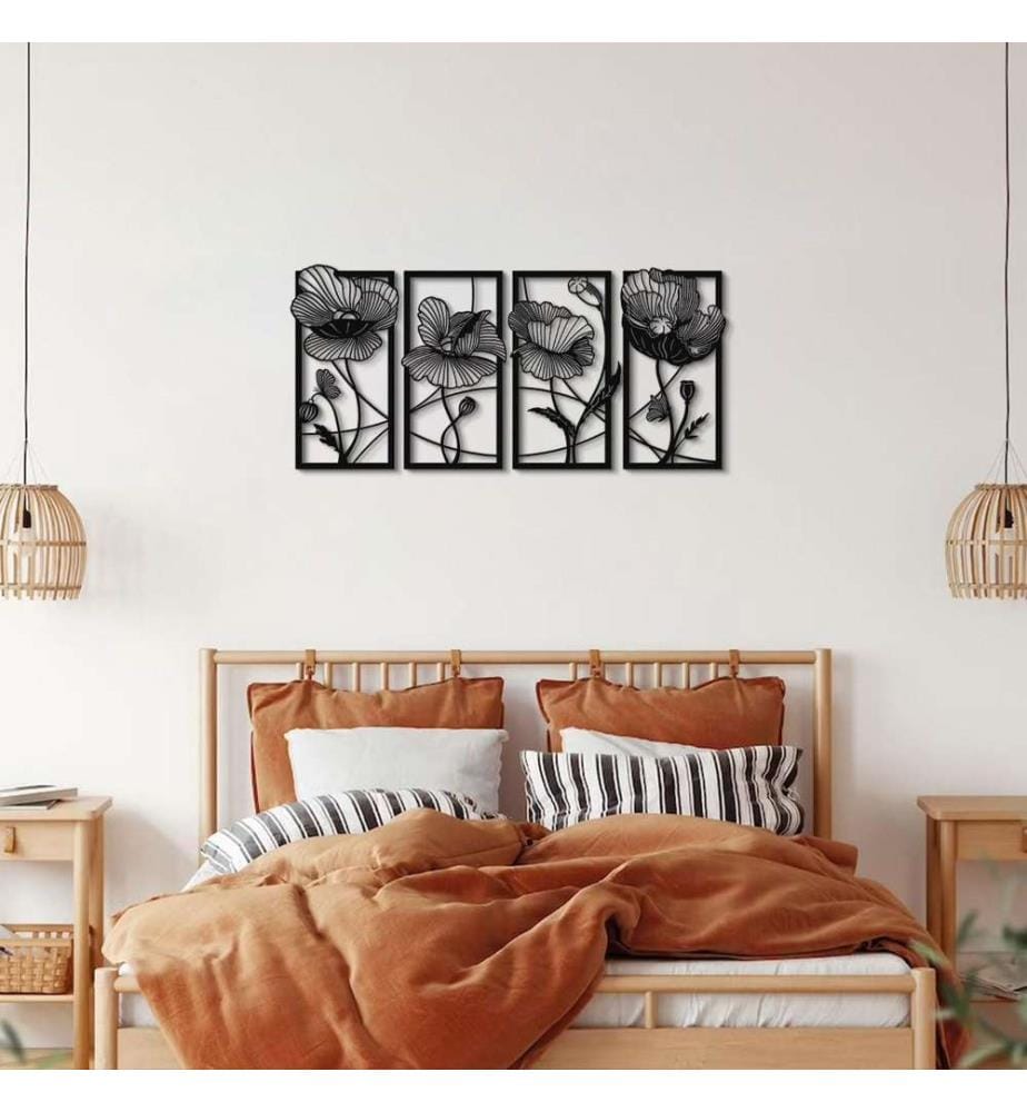 Decorative Metal Wall Accessory, Black, Steel
