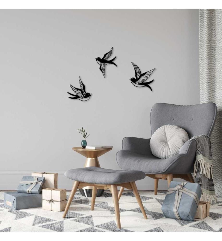 Decorative Metal Wall Accessory, Black, Metal