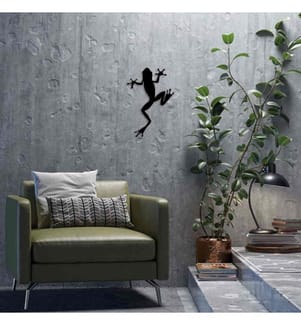Accessoire mural décoratif en métal, noir, métal