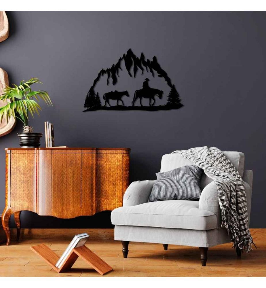 Decorative Metal Wall Accessory, Black, Metal