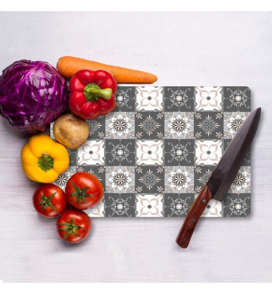 Cutting Board, Multicolor, 100% TEMPERED GLASS (Thickness: 4 mm)