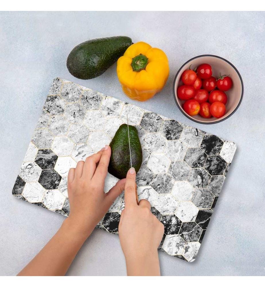 Cutting Board, Multicolor, 100% TEMPERED GLASS (Thickness: 4 mm)