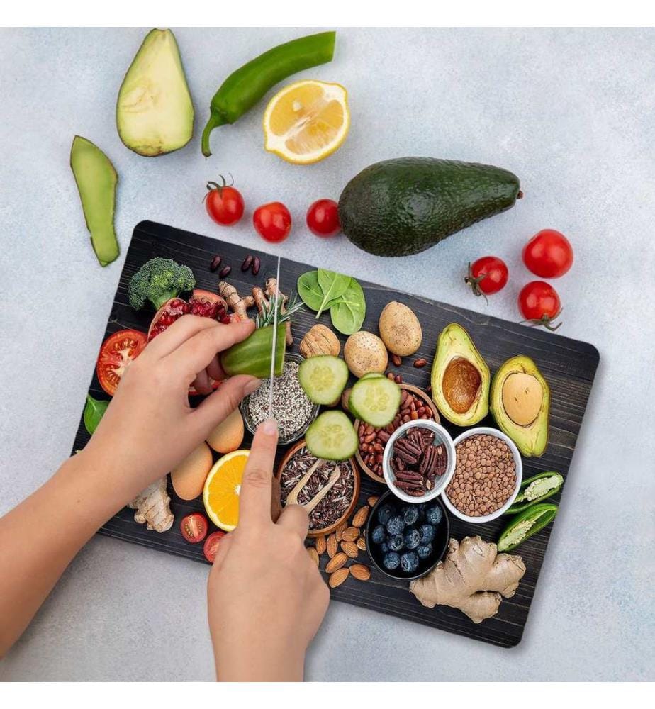 Cutting Board, Multicolor, 100% TEMPERED GLASS (Thickness: 4 mm)