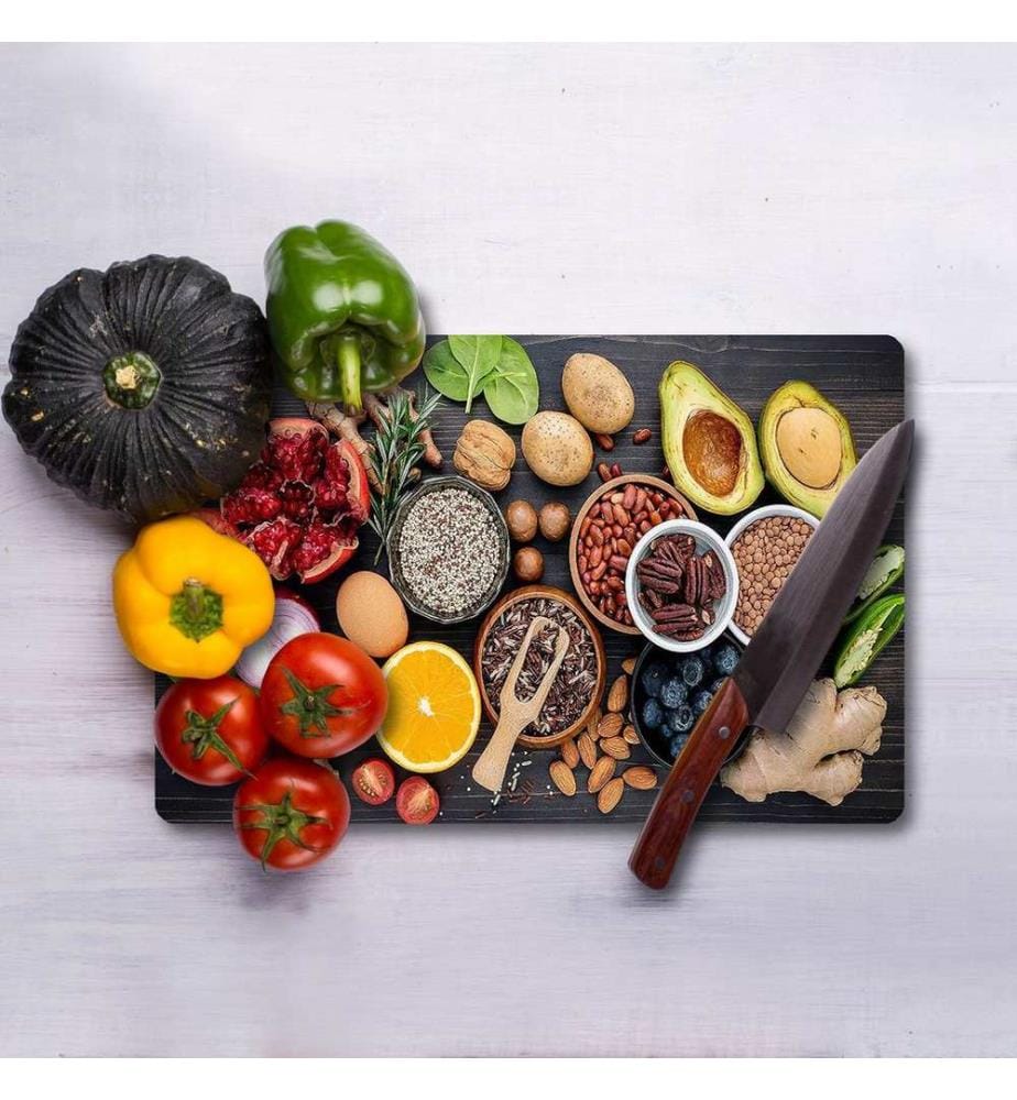 Cutting Board, Multicolor, 100% TEMPERED GLASS (Thickness: 4 mm)