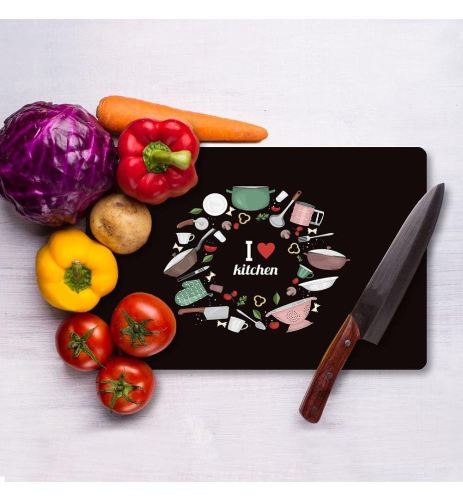 Cutting Board, Multicolor, 100% TEMPERED GLASS (Thickness: 4 mm)