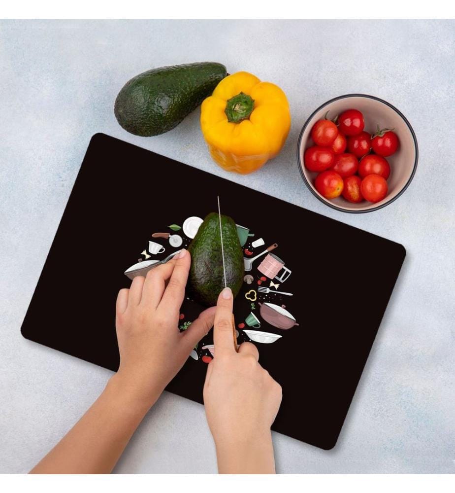 Cutting Board, Multicolor, 100% TEMPERED GLASS (Thickness: 4 mm)