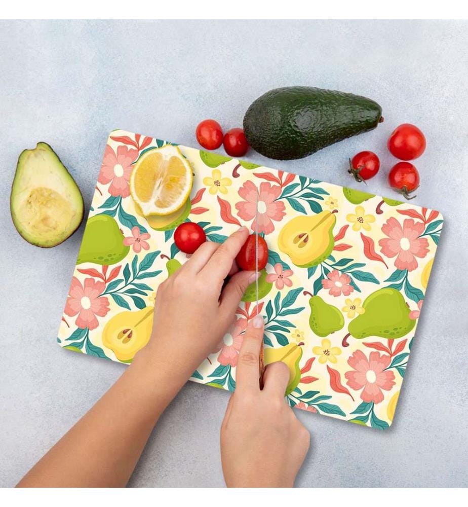 Cutting Board, Multicolor, 100% TEMPERED GLASS (Thickness: 4 mm)