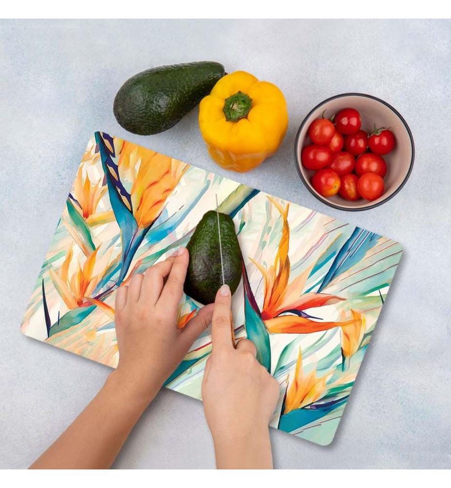 Cutting Board, Multicolor, 100% TEMPERED GLASS (Thickness: 4 mm)