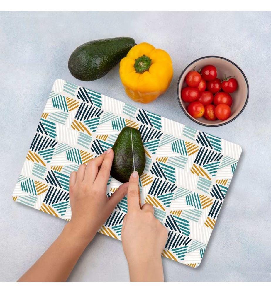 Cutting Board, Multicolor, 100% TEMPERED GLASS (Thickness: 4 mm)